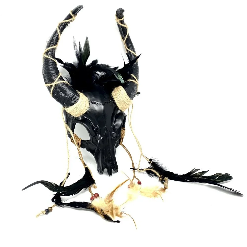 Krampus Ram Goat Demon with Horns Devil Halloween Masquerade Masks Party